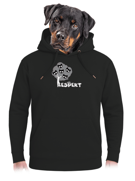 Tisztelet unisex prémium pulóver Dark Black