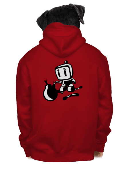 Bomberman cipzáras férfi pulóver Red