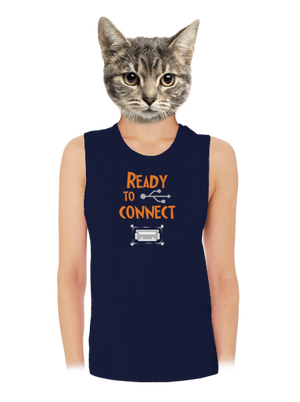 USB csatlakozás női bővített trikó Navy