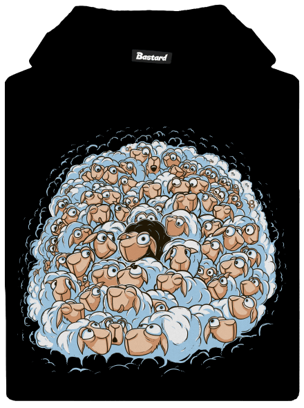 Nem megyek a tömeggel gyerek kenguruzsebes pulóver Black