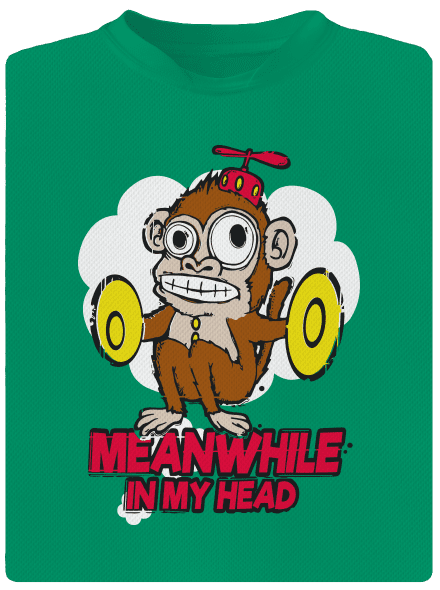 Monkey in my head gyerek sport póló Kelly Green Mal