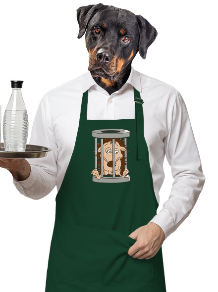 Sün a ketrecben kötény Bottle Green