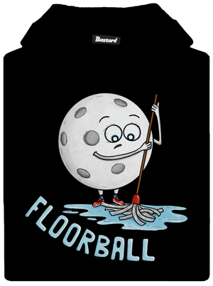 Floorball gyerek kenguruzsebes pulóver Black