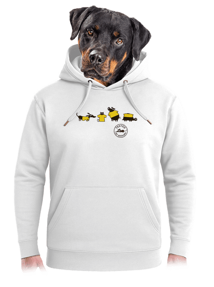 Állatokon tesztelve unisex prémium pulóver Snowwhite