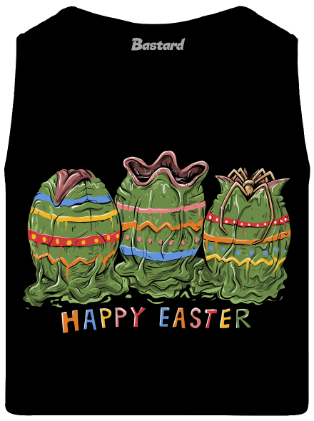 Happy easter férfi trikó Black