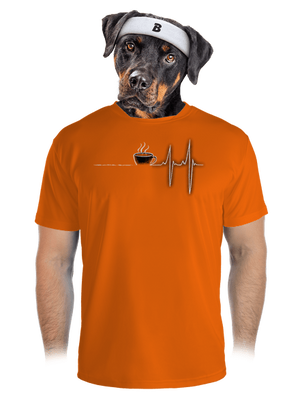 Coffee help férfi sportpóló Neon Orange