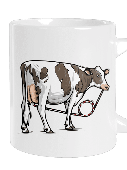 Cow drink nagy bögre White
