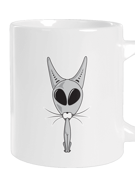 UFO cat nagy bögre White