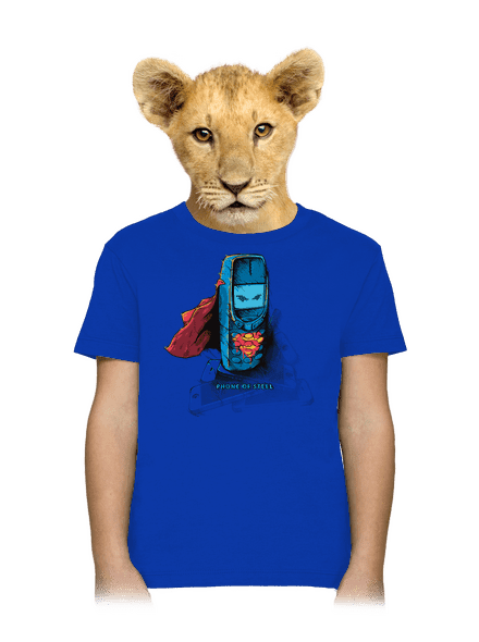 Mobiltelefon acélból gyerek póló Royal Blue