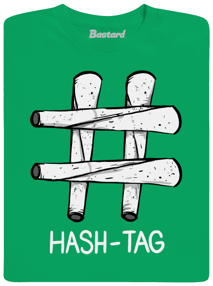 Hash tag férfi póló Kelly Green