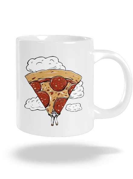 Pizza ejtőernyős nagy bögre White