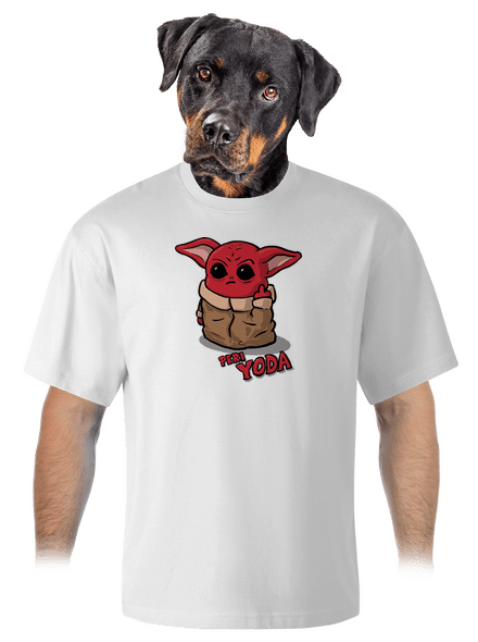 Peri Yoda unisex túlméretezett póló White