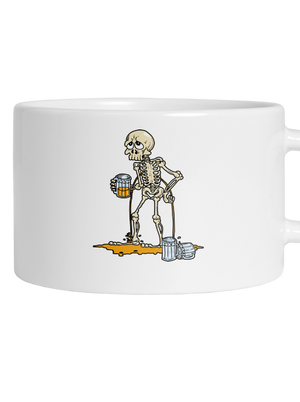 Csontváz és sör macaron bögre White