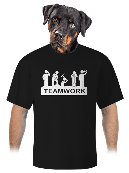 Csapatmunka unisex túlméretezett póló Black