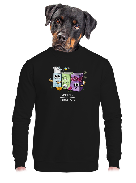 Spring is coming unisex crewneck Black