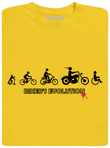 Bikers evolution férfi póló Gold