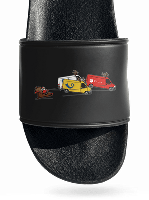 Mikulás rénszarvassal papucs Black