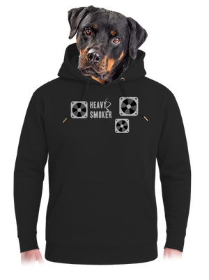 Heavy smoker unisex prémium pulóver Dark Black