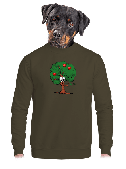 Alma és almafa unisex crewneck Urban Khaki