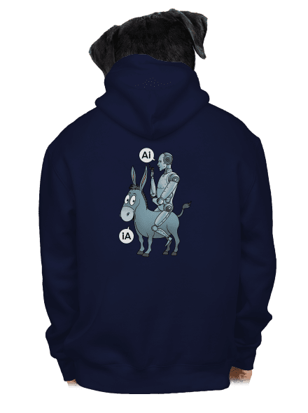 Szamár és AI cipzáras férfi pulóver Navy