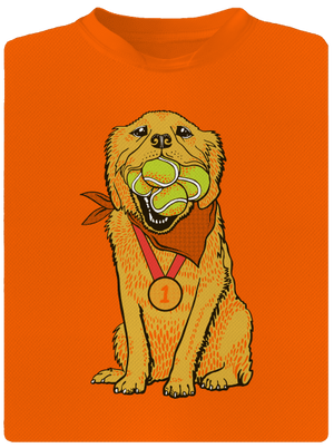 Arany retriever gyerek sport póló Neon Orange