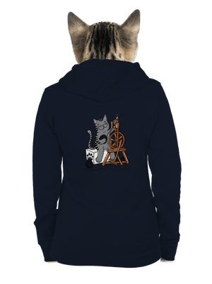 Dorombol a macska cipzáras női pulóver Navy Mal