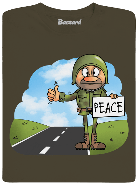 Peace férfi hosszú ujjú póló Urban Khaki