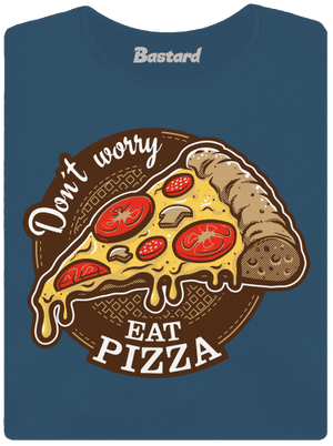 Pizza prémium női póló Petrol Blue