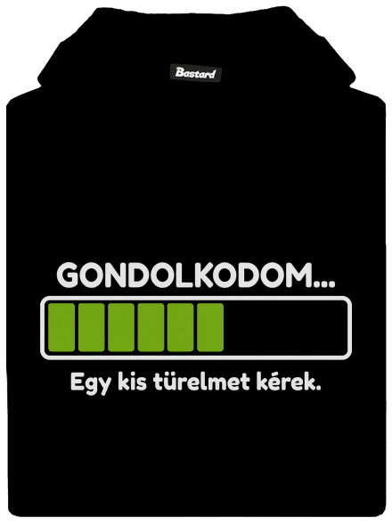 Gondolkodom gyerek kenguruzsebes pulóver Black