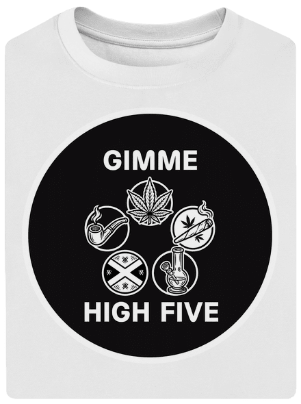 Gimme high five unisex túlméretezett póló White