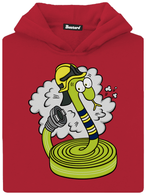 Tömlőt gyerek kenguruzsebes pulóver Fire Red