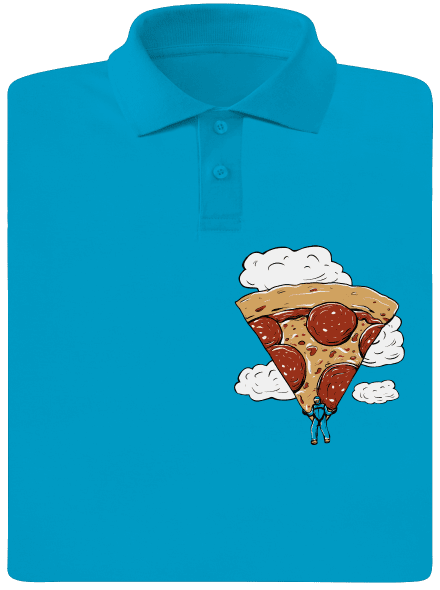 Pizza ejtőernyős férfi pólóingek Blue Atol
