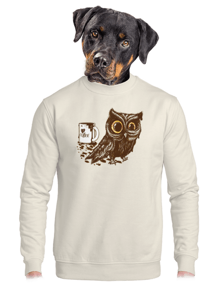 Koffeinfüggő bagoly unisex crewneck Off White