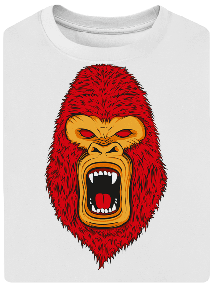 Gorilla face unisex túlméretezett póló White