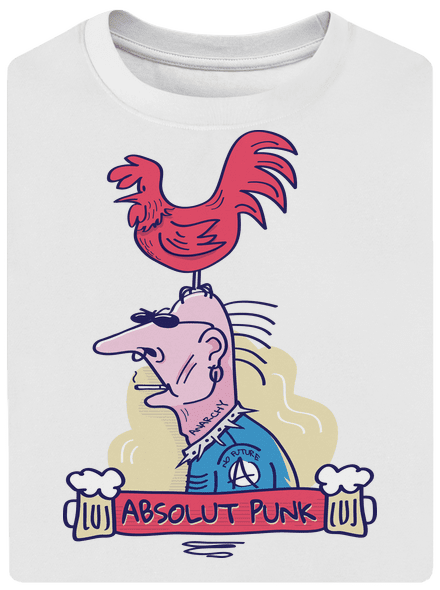Absolut Punk unisex túlméretezett póló White