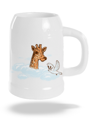 Zsiráf a felhőkben söröskorsó White