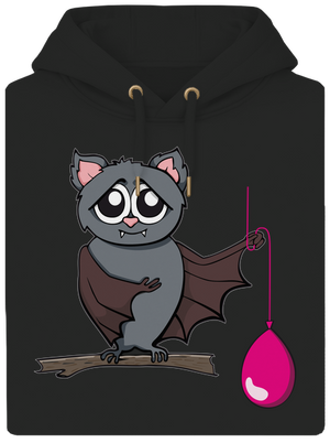 Denevér unisex prémium pulóver Dark Black