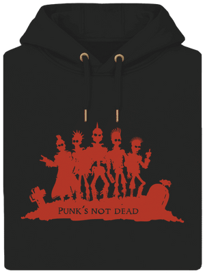 Punks not dead! unisex prémium pulóver Dark Black