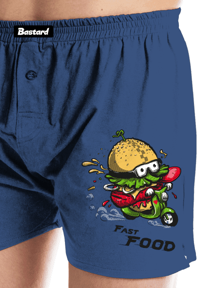 Fast Food férfi alsó nadrág Blue