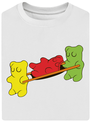 Gumimacik unisex túlméretezett póló White