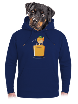 Részeg narancs unisex prémium pulóver Navy