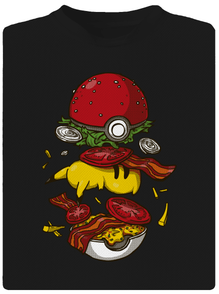 Pokémon burger gyerek sport póló Black