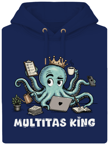 Multitas king unisex prémium pulóver Navy