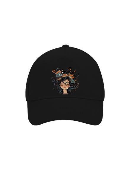 Macska hölgy baseballsapka Black
