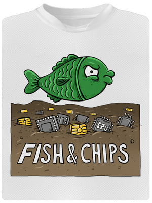 Fish and IT chips gyerek sport póló White