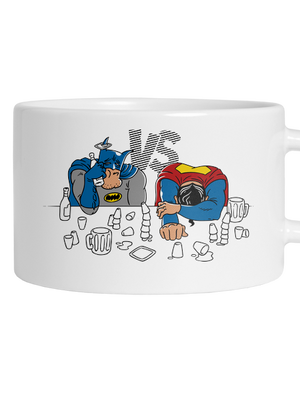 A szuperhősök harca macaron bögre White