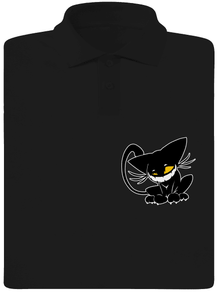 Evil cat férfi pólóingek Black