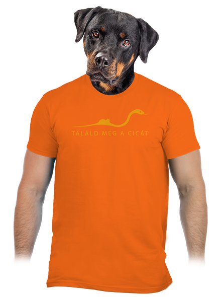 Találd meg a cicát férfi póló Orange