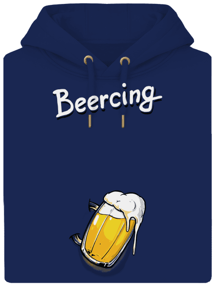 Beercing unisex prémium pulóver Navy
