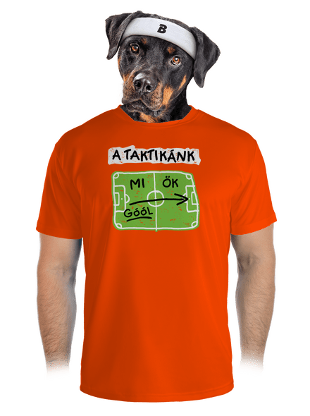 A futballtaktikánk férfi sportpóló Neon Orange